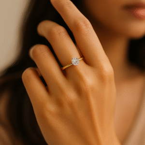Stone Glow - minimal gold ring
