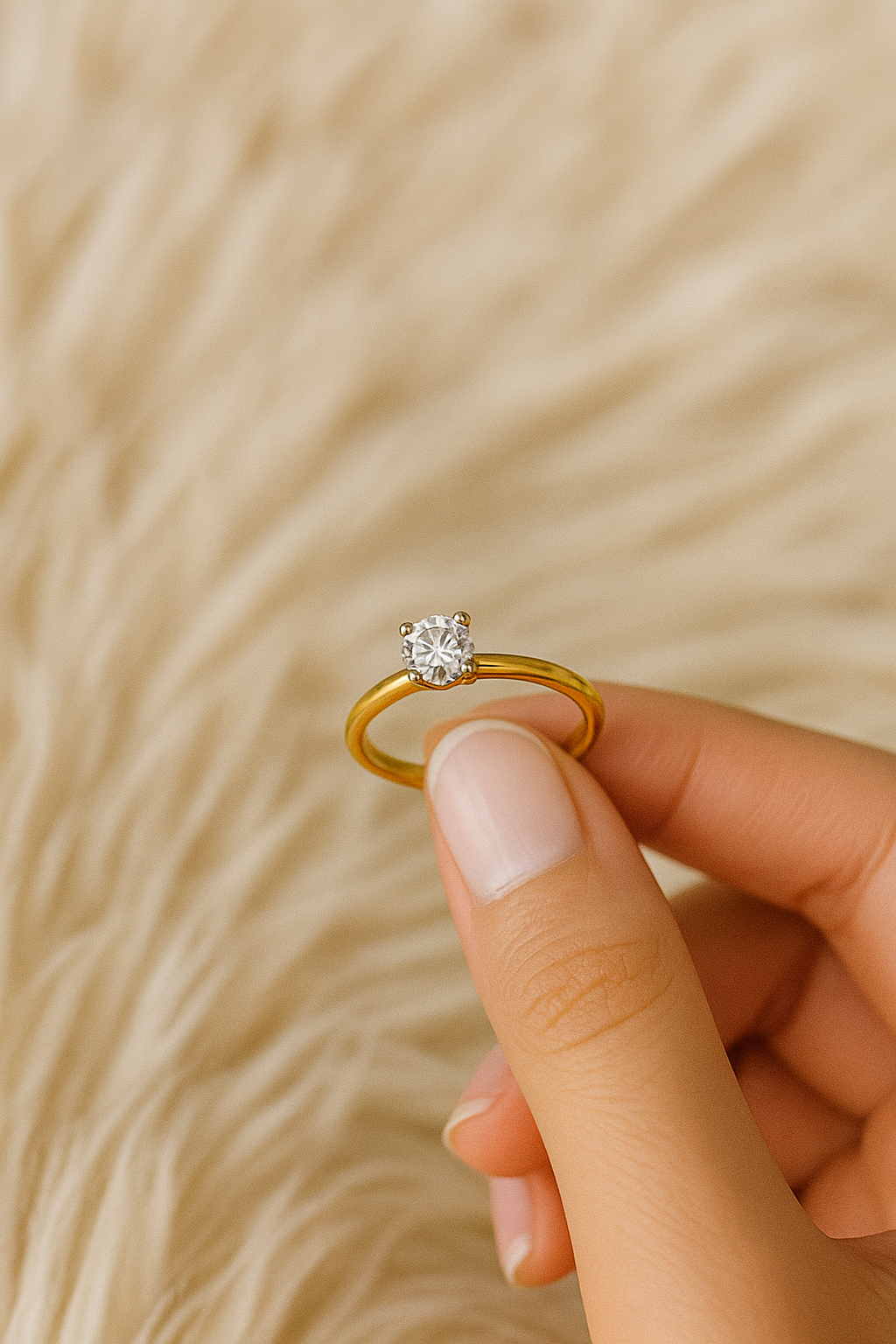 Stone Glow - minimal gold ring 4 - Image 3